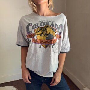 Men's Grey and White T-shirt